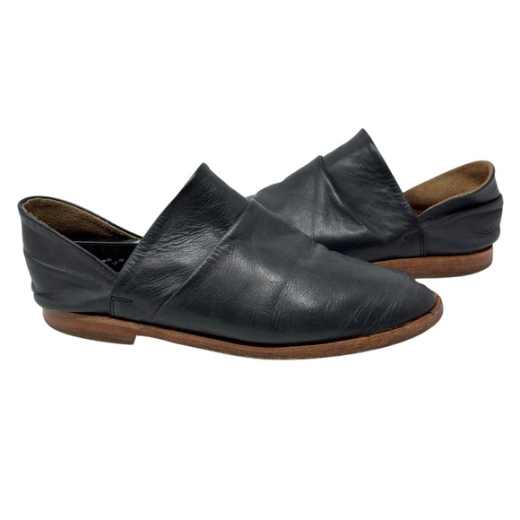 Beek Puffin Bootie Blue Saddle Leather Flats Womens Shoes Slip On Comfort Size 7 - Picture 1 of 10